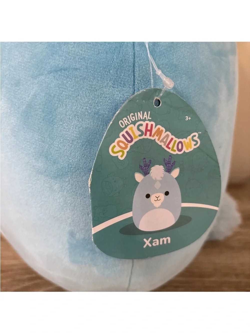 Squishmallows Xam The Kirin 14” Plush Aqua Blue Dragon Deer NWT 2023